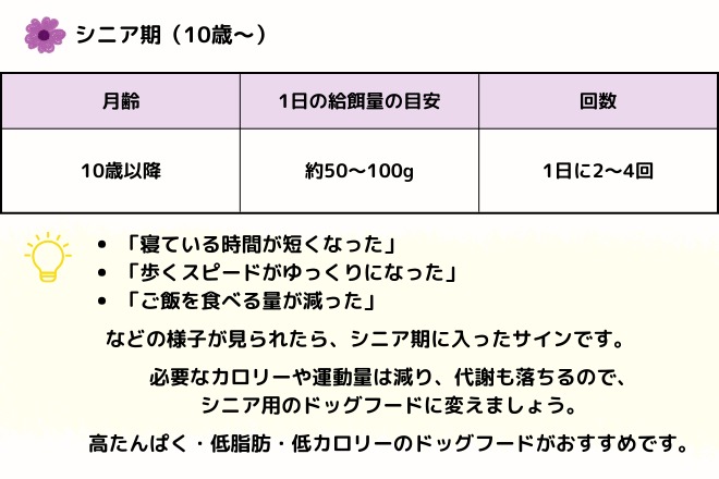 シニア　餌　量