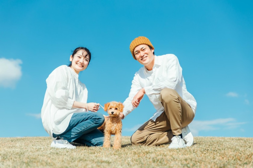 夫婦と愛犬